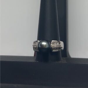 Peacock Freshwater Pearl Sterling Silver Ring Size 6 NWT
